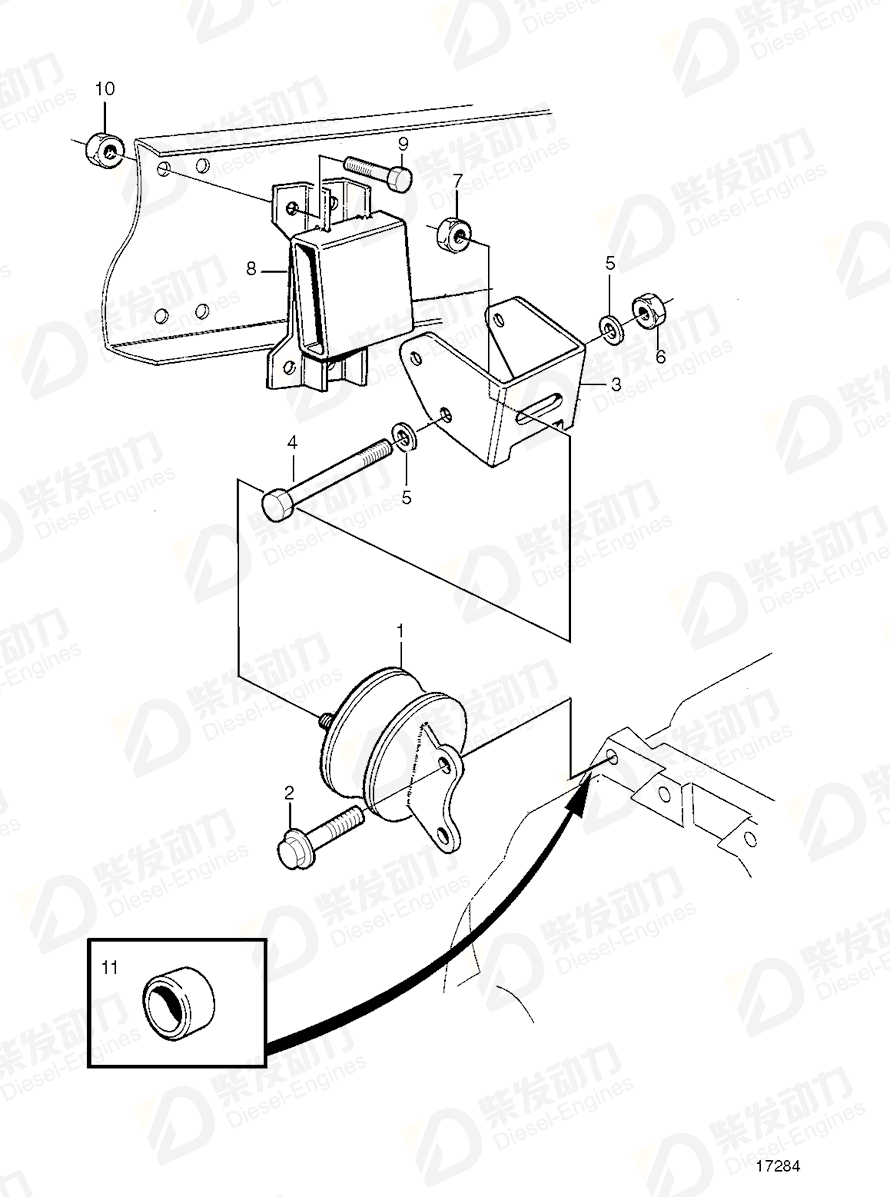 VOLVO Rubber cushion 1618515 Drawing